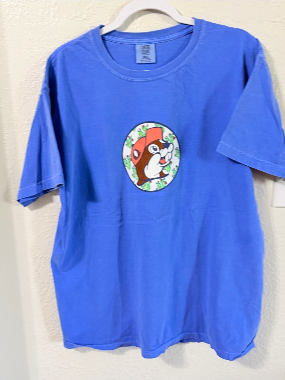 Comfort Colors Royal Blue Tee with Cartoon Patch